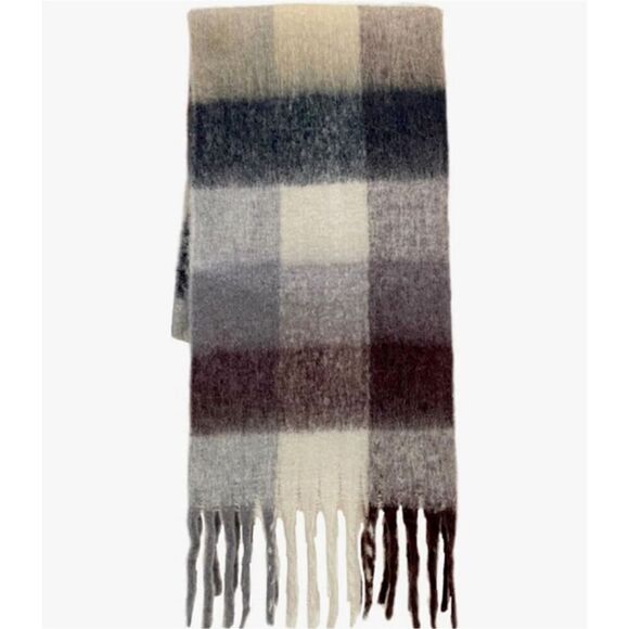 Chunky Plaid oversized scarf - Picture 1 of 7